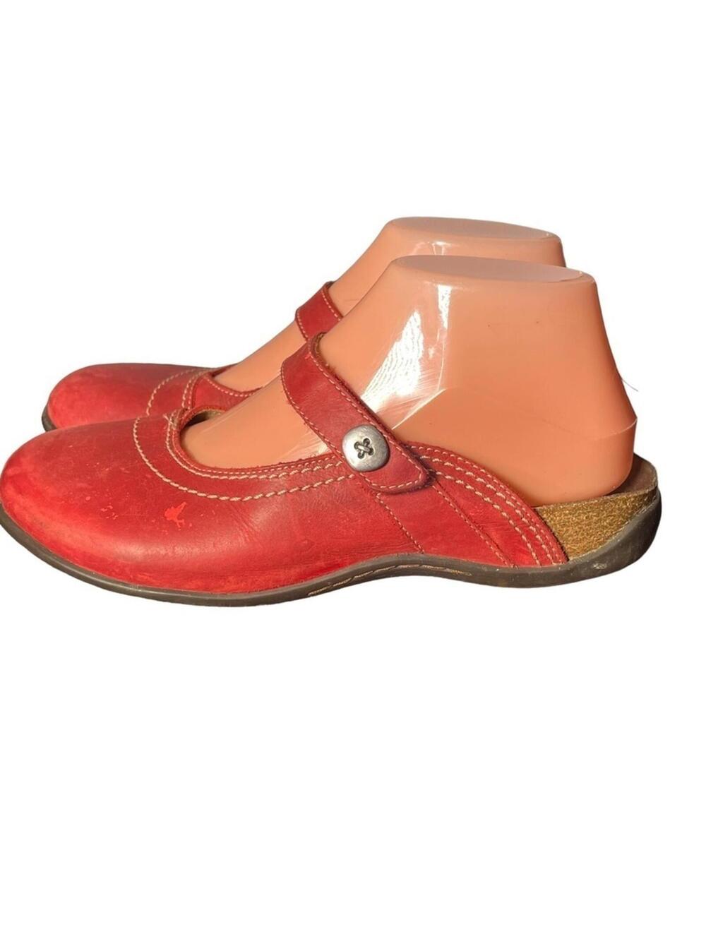 Dr Andrew Weil Orthotic 'Aida' Red Mary Jane Slip On Shoes Mules Clogs Size 7